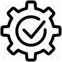 Marca De Verificacao Engrenagem Configuracoes Ícone