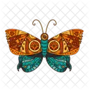 Enigmatic Butterfly in Steampunk Style  Icon