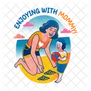 Enjoy Beach Fun Motherhood Icon