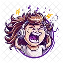 Enjoying Music Listening Reaction Icon