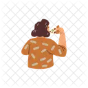 Girl Eating Pizza Icon