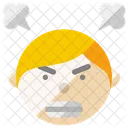 Chico Cara Enojado Icono