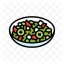 Griego Ensalada Cocina Icono