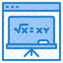 Ensenanza De Matematicas En Linea Conferencia En Linea Clase En Linea Icono