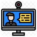 Elearning Monitor On Line Icon