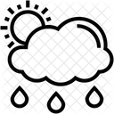 Ensolarado Chovendo Nuvens Ícone