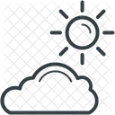 Ensolarado Nublado Sol Ícone