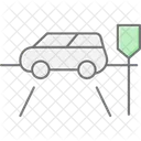 Camino De Entrada Pavimento Propiedad Icono