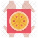 Pizza Caja Mano Icon