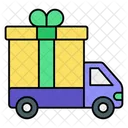 Entrega De Regalos Envio Camion De Reparto Icono