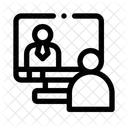 Entretien Virtuel Entretien En Ligne Appel Video Icône