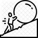 Entschlossenheit Rollen Stein Symbol
