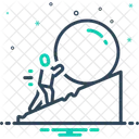 Entschlossenheit Rollen Stein Symbol