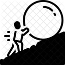 Entschlossenheit Rollen Stein Symbol