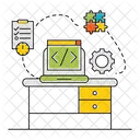 Entwickler Schreibtisch Codierung Symbol