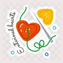 Entwined Hearts Cloth Buttons Heart Buttons Icon