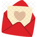 Envelope com uma carta de amor  Ícone