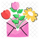 Envelope de flores  Ícone