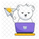 Oso De Trabajo Enviando Correo Personaje De Oso Icono