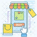 Comercio Electronico Compras En Linea Comprar En Linea Icono