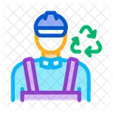 Environmental Worker Recycle Icon