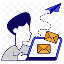 Envoyer Du Courrier Un E Mail Une Correspondance Icône