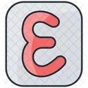 Epsilon Greek Alphabet Icon