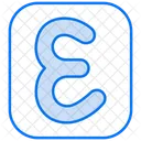 Epsilon Greek Alphabet Icon