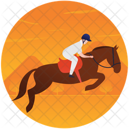 Equestrian Jumping Icon - Download in Gradient Style