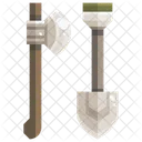 Equipment Shovel Axe Icon