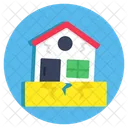 Erdbeben Naturkatastrophe Hausriss Symbol