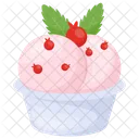 Erdbeere Eisbecher Sorbet Symbol