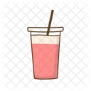 Erdbeermilch Erdbeermilchshake Rosa Getrank Symbol