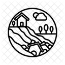 Erdrutsch Erde Schutt Symbol