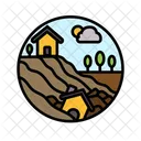 Erdrutsch Erde Schutt Symbol