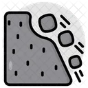 Erdrutsch Erdrutsch Steinschlag Symbol