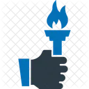 Ermutigen Flamme Flammenfackel Symbol