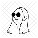Ernsthafte Mädchen Sonnenbrille  Symbol