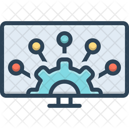 Erp Icon - Download in Colored Outline Style