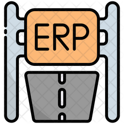 Erp Icon - Download in Colored Outline Style