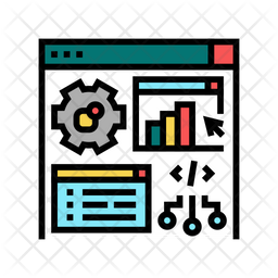 Erp Software Icon - Download in Colored Outline Style