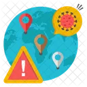 Erro De Localizacao Global Aviso De Localizacao Problema De Localizacao Icon