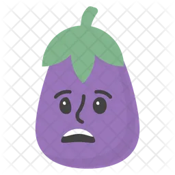Erstauntes Auberginengesicht Emoji Symbol