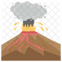 Erupting Volcano Earthquake Natural Disaster Icon