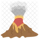 Erupting Volcano Earthquake Natural Disaster Icon