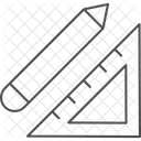 Escala De Dibujo De Borde Fino Icono