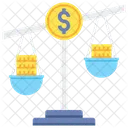 Escala De Dinero Equilibrio Financiero Balanza Icono