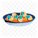 Escargot Dish Snail Plate Snail Dish Icon