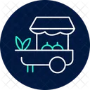 Escena Del Mercado De Agricultores Agricultor Mercado Icono