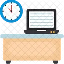 Escritorio Da Escola Trabalhando No Escritorio Escritorio Virtual Ícone